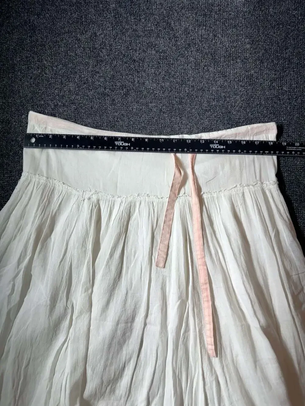 Roxy White Cotton Skirt with Pink Trim and Embroidered Heart